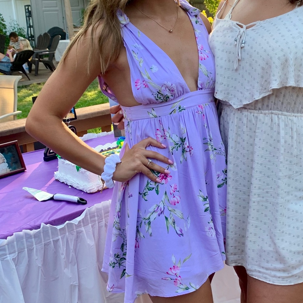 Floral print mini dress